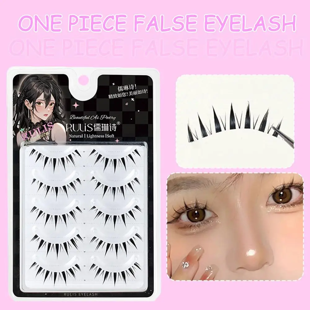 5 ペアつけまつげアップグレードされたまつげ V 字型透明幹ソフトナチュラルアイラッシュミンク韓国スタイルアニメメイク