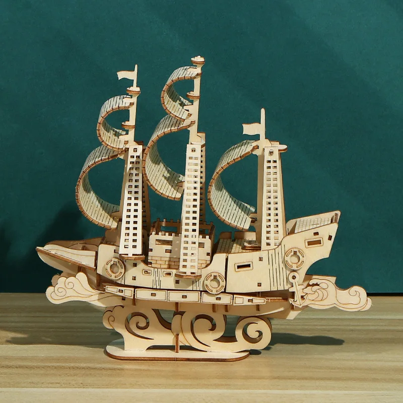 

DIY 3D деревянная головоломка в стиле ретро, парусник, наборы моделей для доставки, игрушки, набор ручной работы, украшение для домашнего рабочего стола, рождественские подарки G205