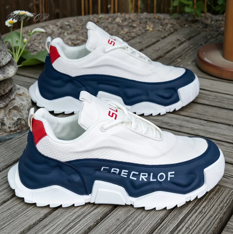 

Кроссовки на массивном каблуке, большие размеры 45, 46, 47, 48, мужская дизайнерская спортивная обувь, модная повседневная обувь из кожаной ткани с увеличенной внутренней платформой