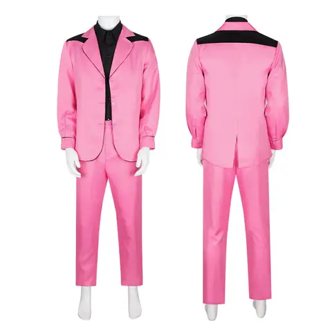 Men Halloween Dress Up Elvis Presley Pink Costume