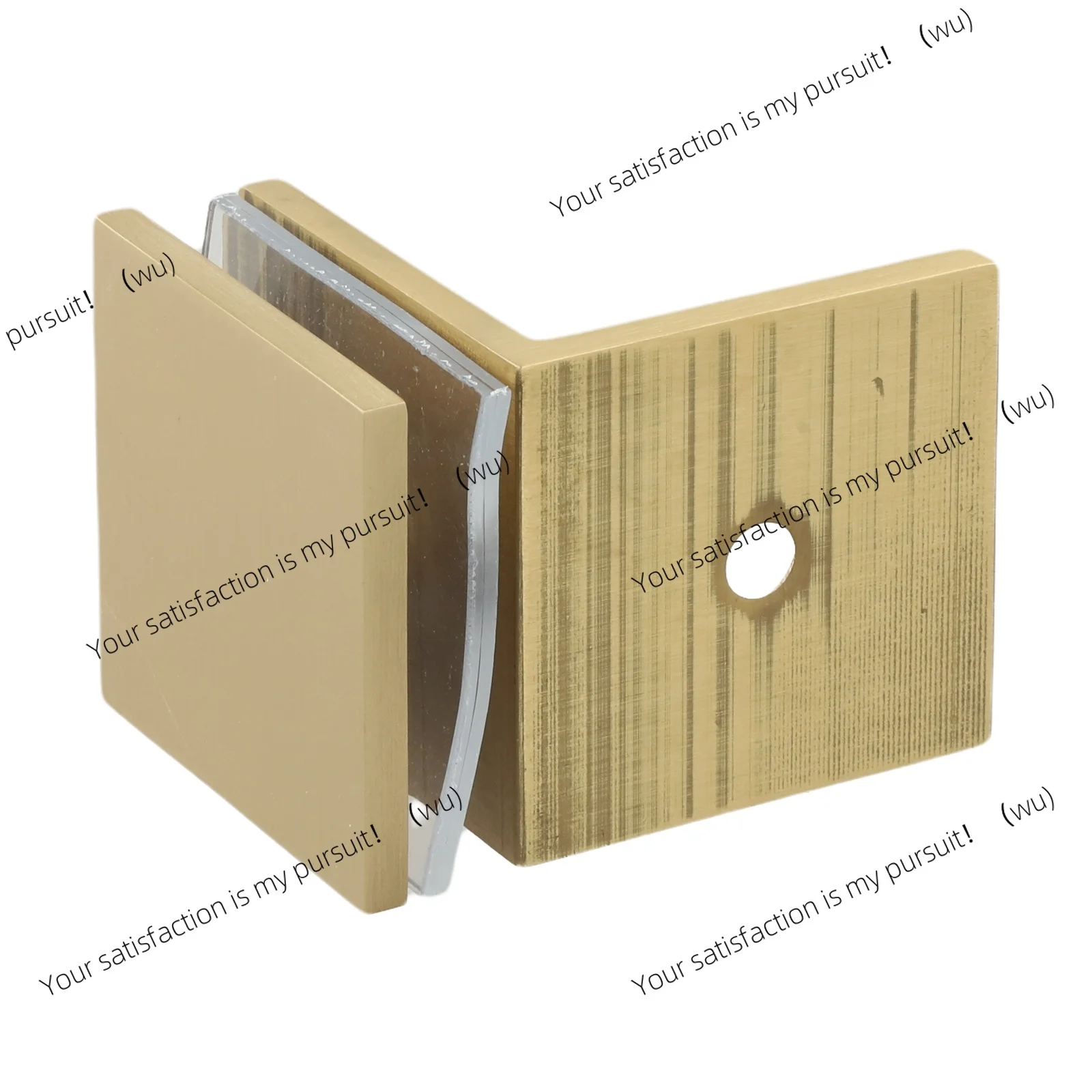Solid Brass Glass Holder for Showers 90 Degree Angle Clamp for Secure Wall Mounting and Modern Bathroom Aesthetics