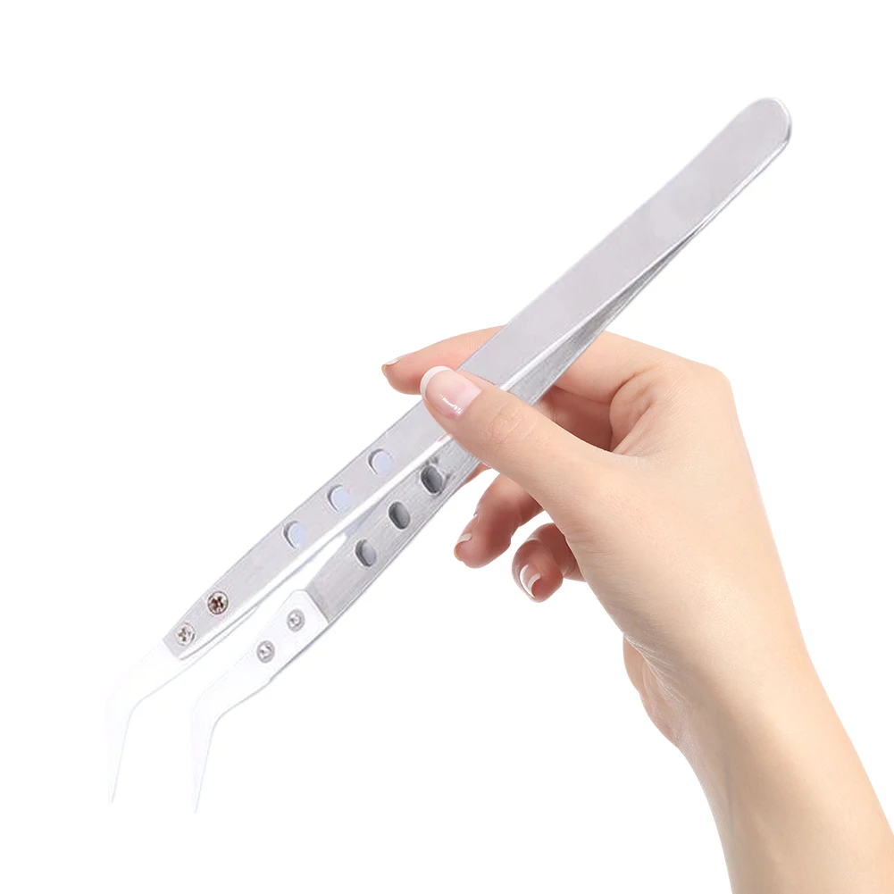 Edelstahl-Keramik pinzette nicht leitfähige spitze/gebogene Pinzette hitze beständige anti magnetische Präzisions pinzette