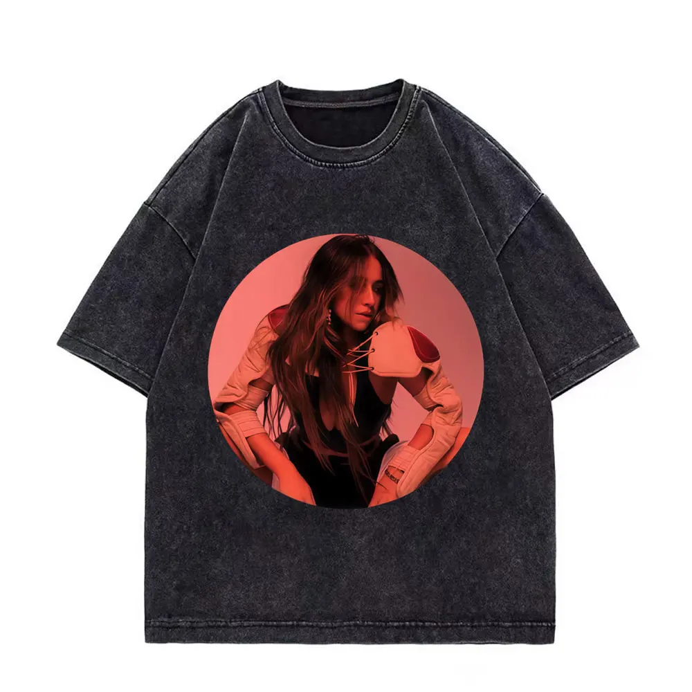 

Singer Tate McRae Vintage Washed T-shirt Men Women Clothing Fashion Aesthetic T-shirts Summer Casual Loose Short Sleeve T Shirt