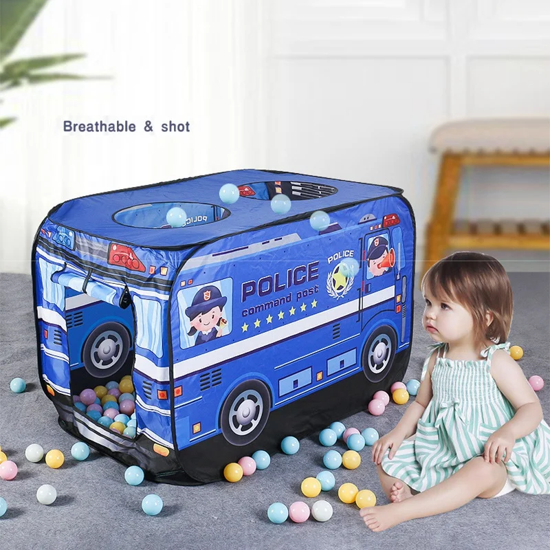 

Children Tent Kids Play Tent Toy Foldable Playhouse Cloth Fire Truck Police Car Game House Bus