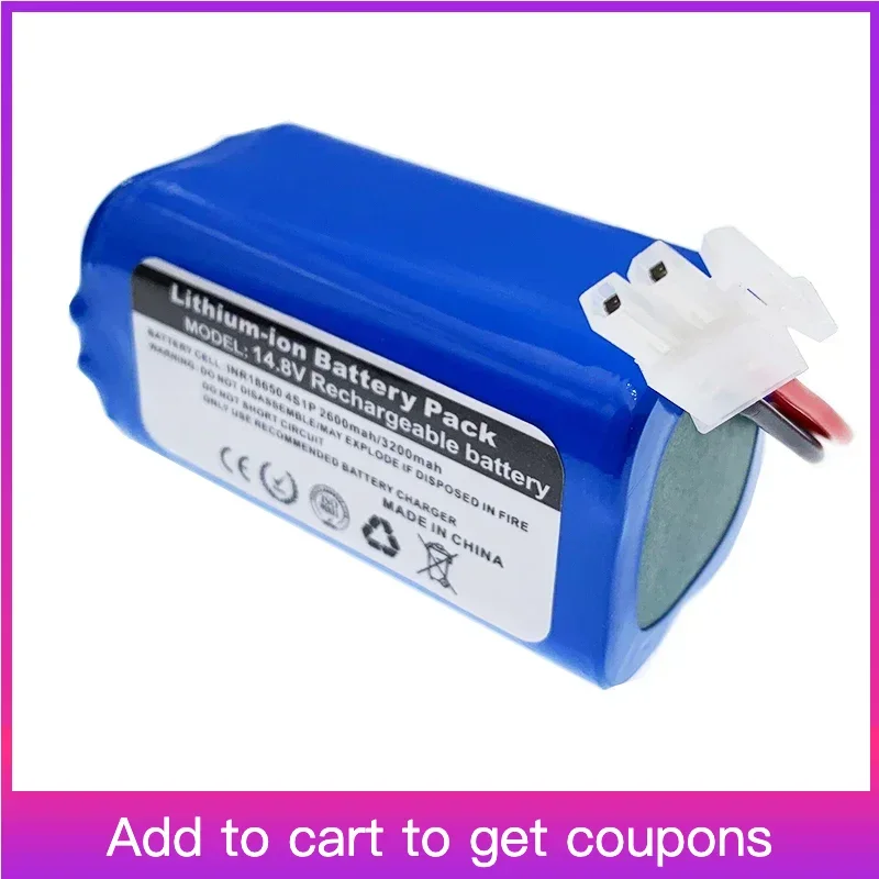 

14.4V 3200mah For ILIFE A4 A4s V7s A6 V7s Plus Robot Vacuum Cleaner iLife14.8V 2600mah Li Ion Rechargeable Battery