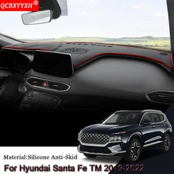 Car Styling Auto Dashboard Protective Mat Shade Cushion Pad Rose Carpet Mat Cover Accessories For Hyundai Santa Fe TM 2019-2022