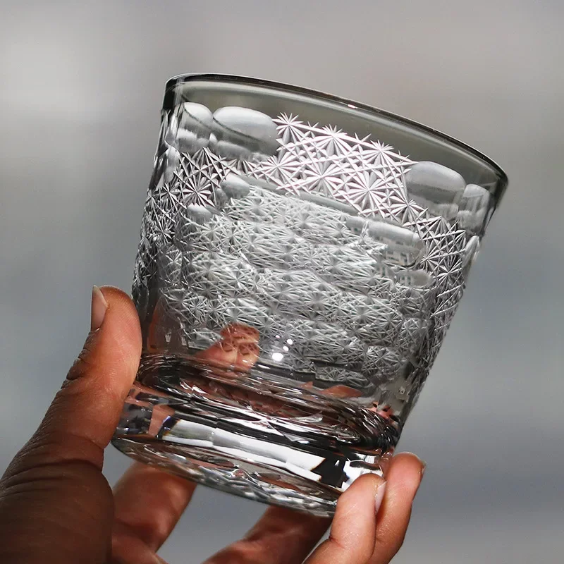كأس النبيذ المنحوت من زجاج الويسكي، كوب ريوي مقطوع على الثلج، صندوق هدايا أدوات النبيذ #2