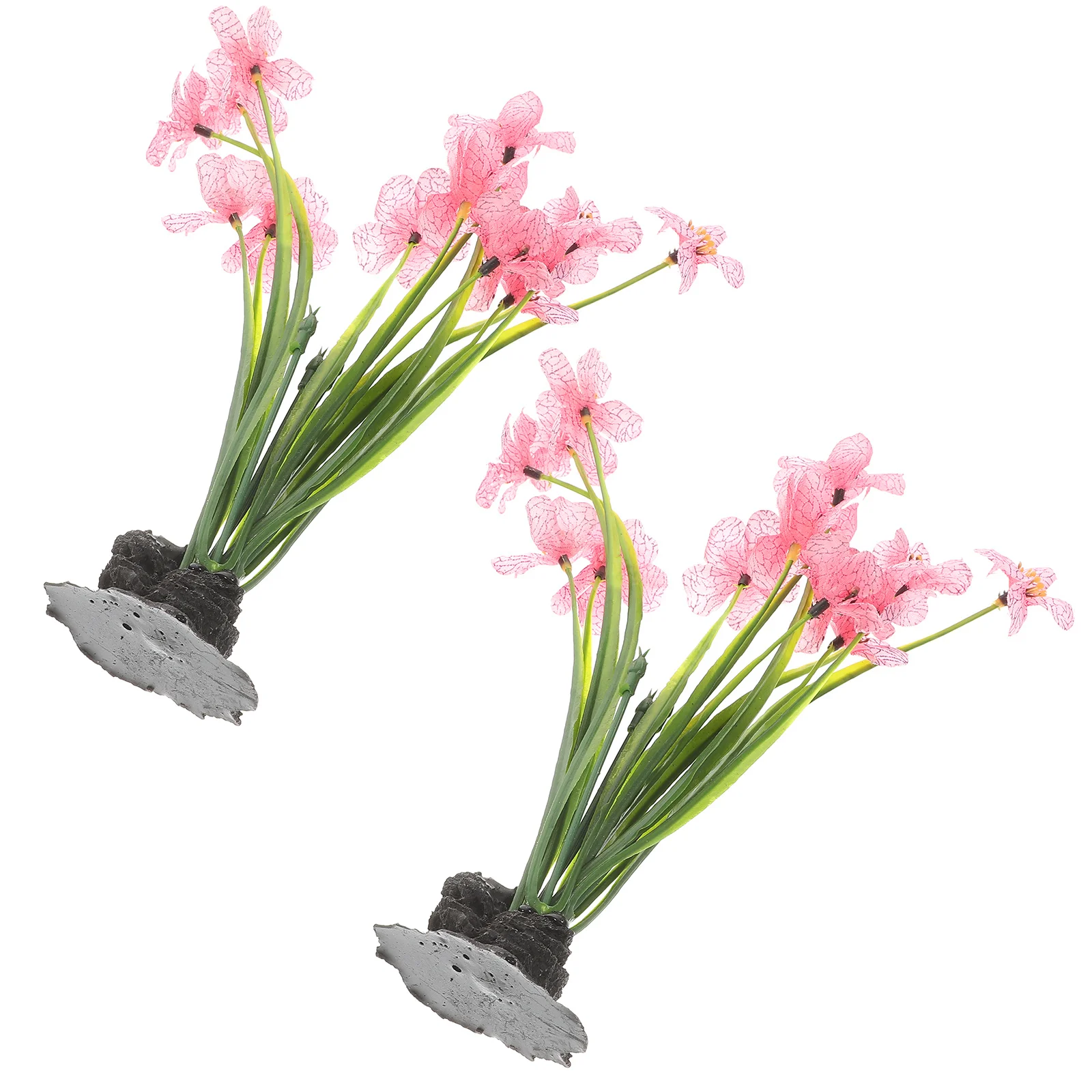 

2Pcs Desktop Aquarium Plant Fine Workmanship Fake Fish Tank Decor for Home Office Cafe Decorative Aquarium Supply