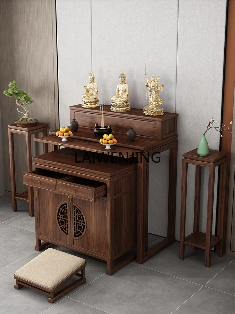 HLZ Shentai new Chinese living room rural incense table offering Buddha modern tribute table Buddhist platform