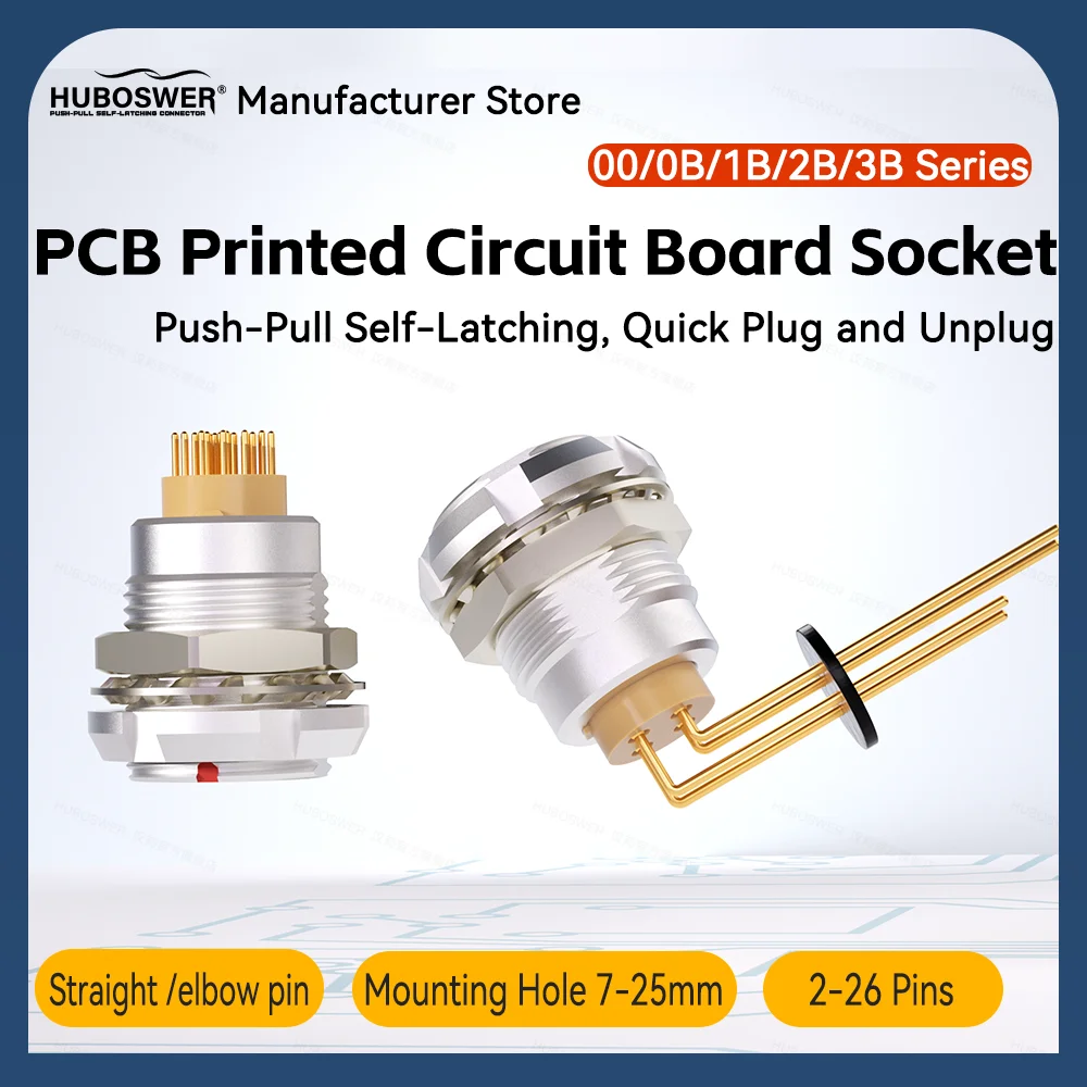 Push-pull self-locking connector female socket ECG 3B 2p 3p 4p 5p 6p 7p 8p 10p 12p 14p 16p 18p 20p 22p 24p 26p 30p Multipole ECG