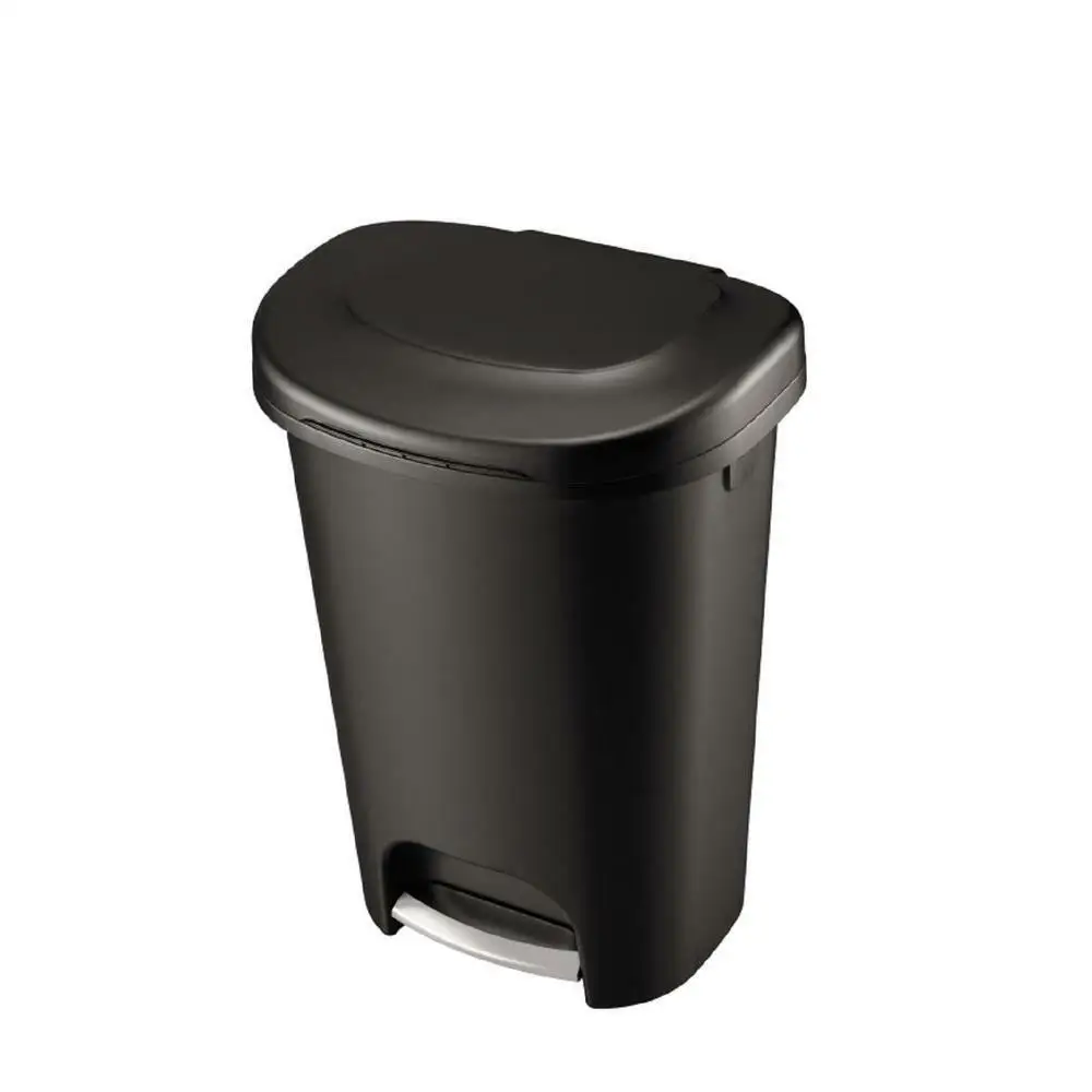 

Black Foot Pedal Trash Can 13 Gallon Garbage Bin Waste Basket