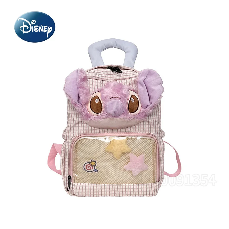 

Disney Stitch New Fashion Backpack Cartoon Leisure Children's Backpack Transparent Leisure Large Capacity Children's Schoolbag