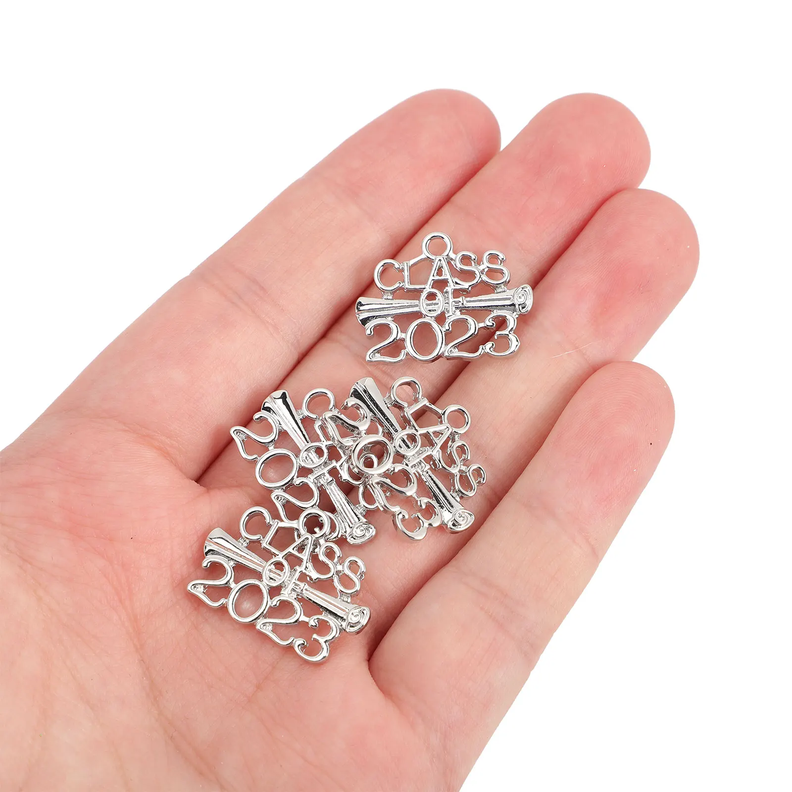 

10 Pcs Graduation Memorial Keychain Jewelry Charms Crafts Decorative Pendant Alloy Year Bracelets Diy Pendants