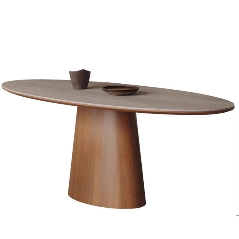 طاولة طعام إيطالية حديثة طاولة طعام خشبية منزلية بيضاوية تصميم مريح فاخر Salle A Manger طاولة كاملة وأثاث كرسي