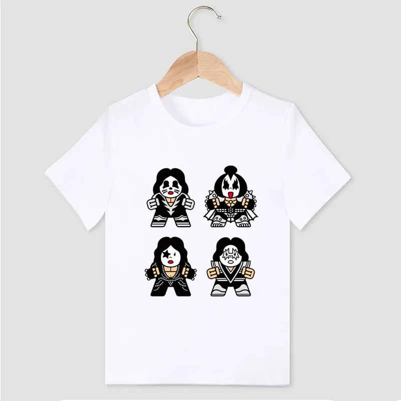 Hot Sale Kids T shirt Stormtrooper Fans Kiss Rock Band Print Fashion T-shirt For Boys Summer Children Tops Baby Girls Clothes