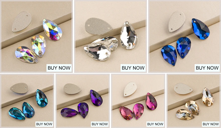 6A-Qualität Strass-Nähsteine, Tropfenförmige Aufnähsteine, Flache Perlen zur Dekoration von Kleidern, Taschen, Kleidungsstücken und Schuhen – Detail 1