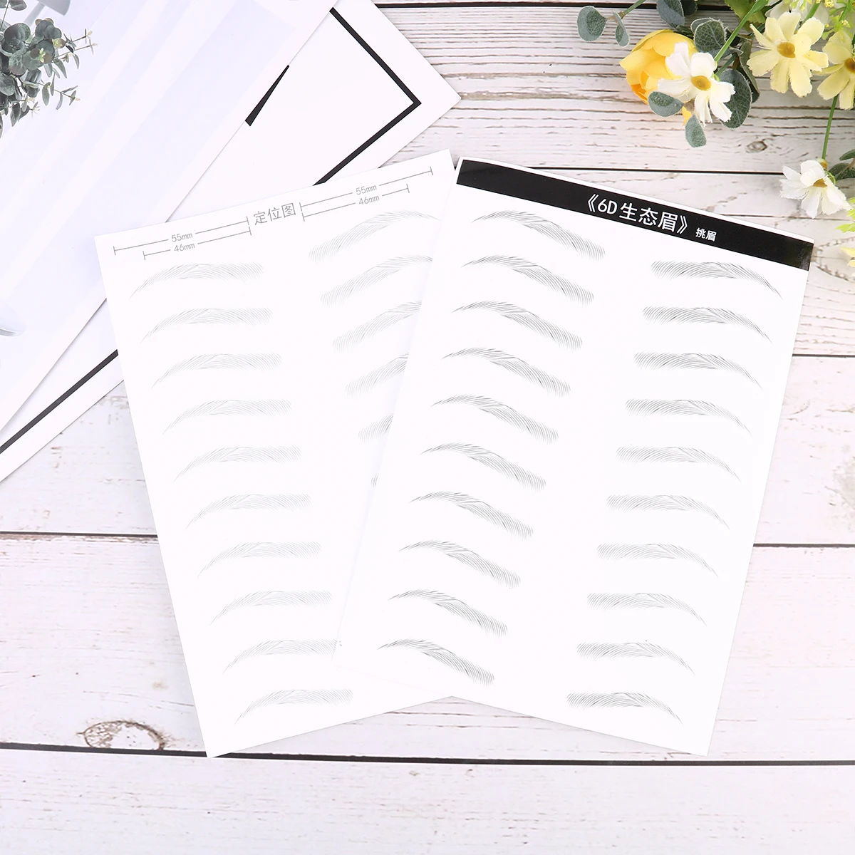 

20 Pairs Waterproof Eyebrow Stickers Simulation Hair Like Long Lasting Artificial Eyebrows For Women Raise Shape Adhesive Patch