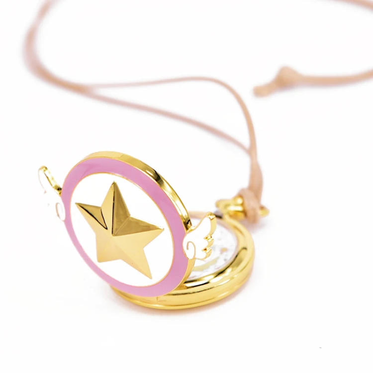 Star Star s Wings cassa incisa orologio da tasca al quarzo per bambini bambini Cute Heart Fob corda collana orologio pendente regali
