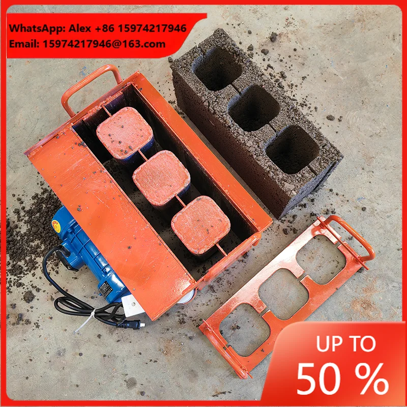 Portable Hot Selling Manual Press Block Moulding Machine 110V Electric Cement Concrete Hollow Block Maker