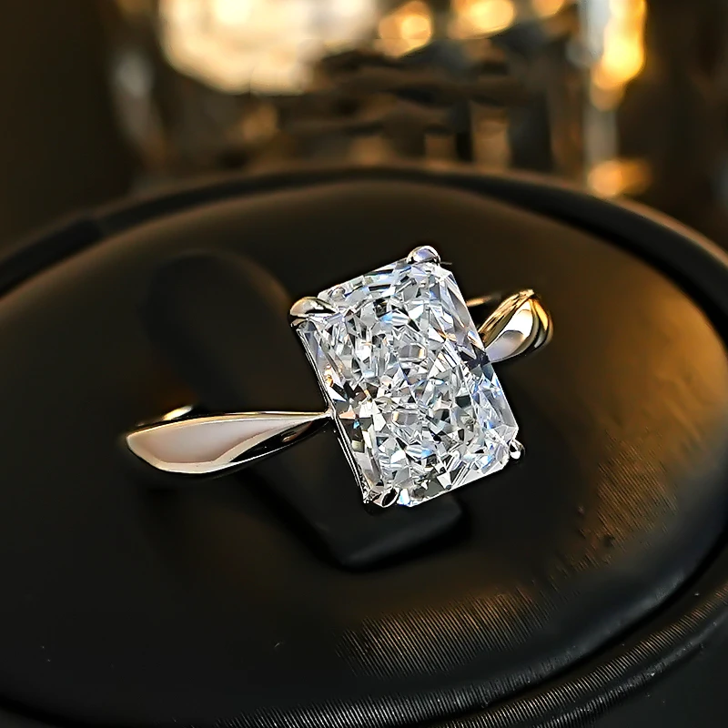 3.5CT High Carbon Diamond 925 Sterling Silver Rings Wedding Bands Fine Jewelry White Color Ring For Women