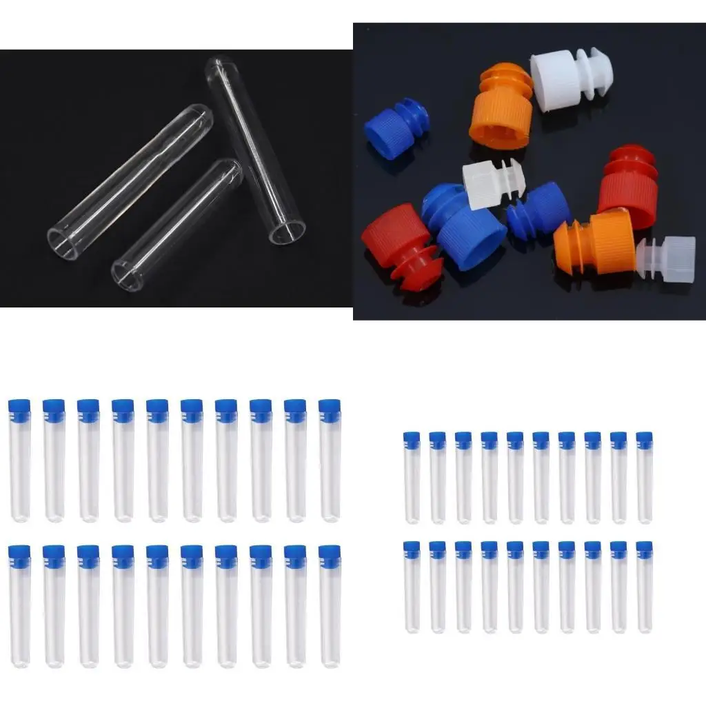 

652F Lab Hard Plastic Test Tube for Schools Scientific Reasearch Laboratory Hospital Prevention Station 20 Pcs