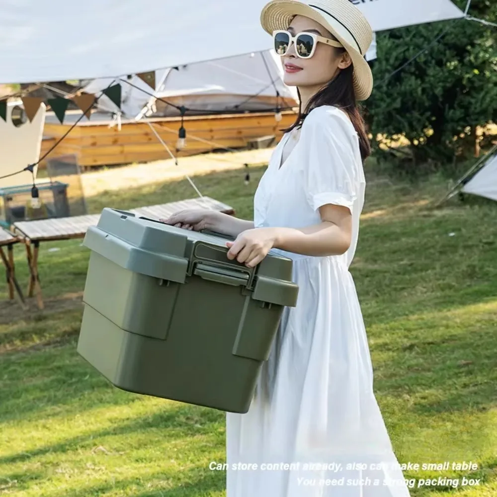 

Camping Storage Box Car Outdoor Large Capacity Finishing Boxes Household Plastic Storage Organizer Travel Car Trunk Organizer