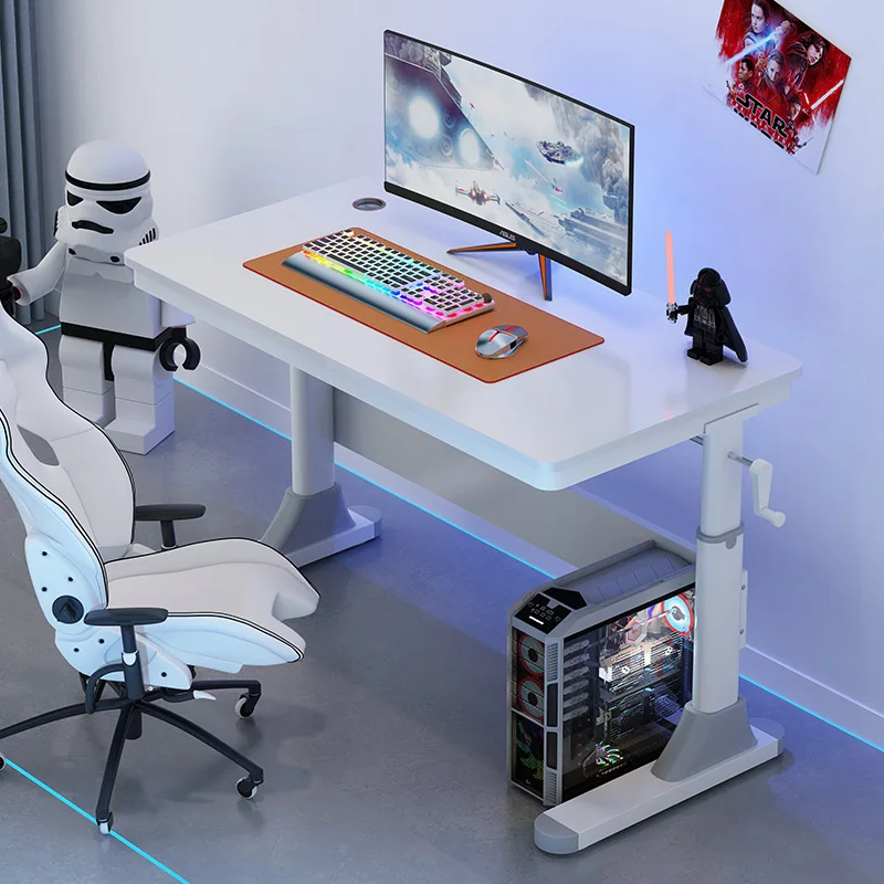Customization Office Workbench Simple Computer Desk Hand-cranked Learning Table Manual Adjustment Standing Children's Desk