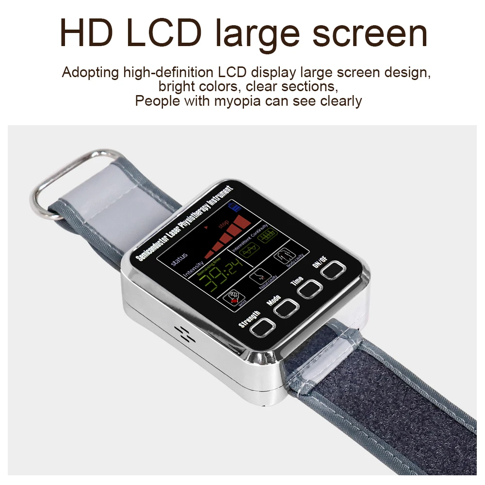 Laser Watch Diode 650nm 7/12 Hole Treatment Of Headache, Dizziness, Diabetes, High Blood Pressure, Cholesterol, High Sinusitis