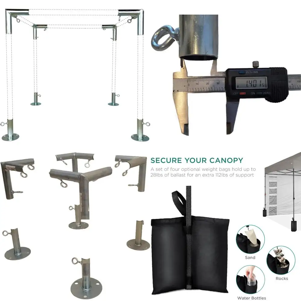 

Square Top Booth Canopy EMT Pipe Fitting Set for Events - Connects 1 Pipe, Choose Size, 4-Leg Stability