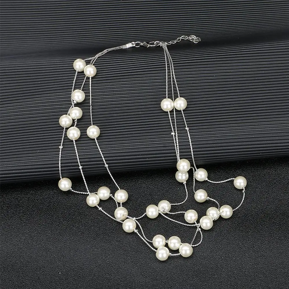 Orecchini di perle di perline bracciale collana di perle multistrato Set di gioielli Set da sposa Set di orecchini di collana