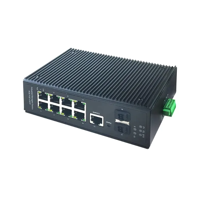 Managed Full Gigabit Industrial Ethernet POE Switch 8 Port +2*1000M SFP Openwrt Security Monitoring