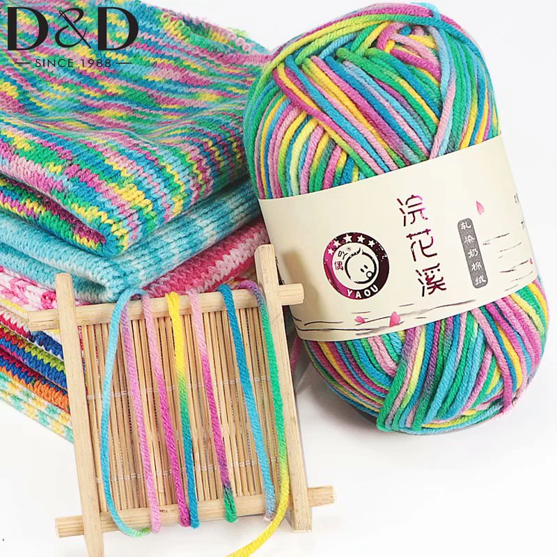 5Strands 2.5mm Colorful Soft Cotton Baby Knitting Wool Yarn Crochet Craft  Crochet Fancy Yarn Hand Knitting Sweater Baby Clothes