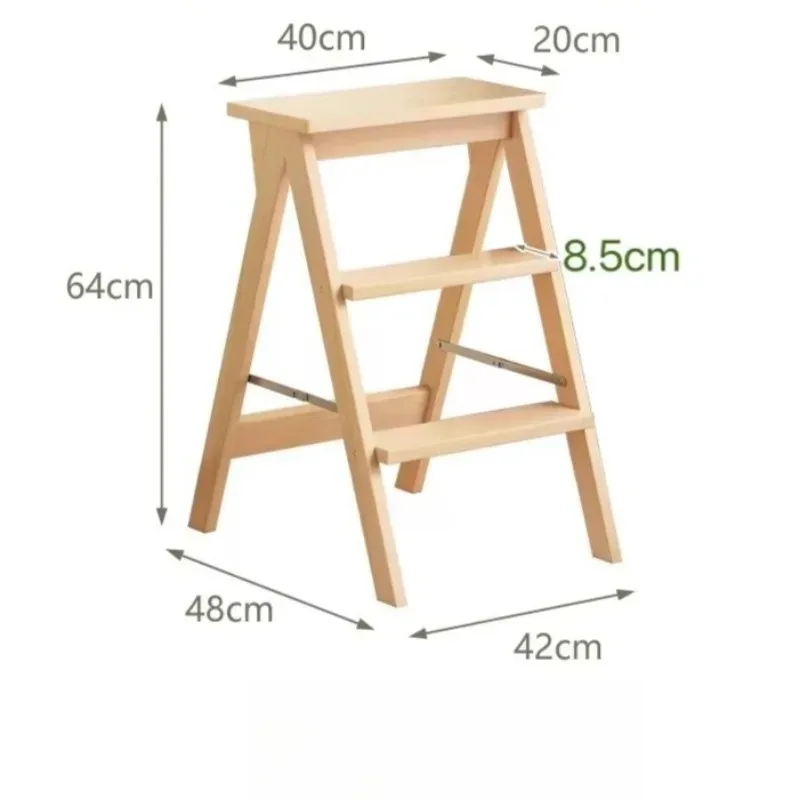 Home Elevation Step Stool, Foldable Kitchen Footstool, 3‑Step Climbing Ladder, Portable Multi‑Use Stepper—For Cabinets & Shelves