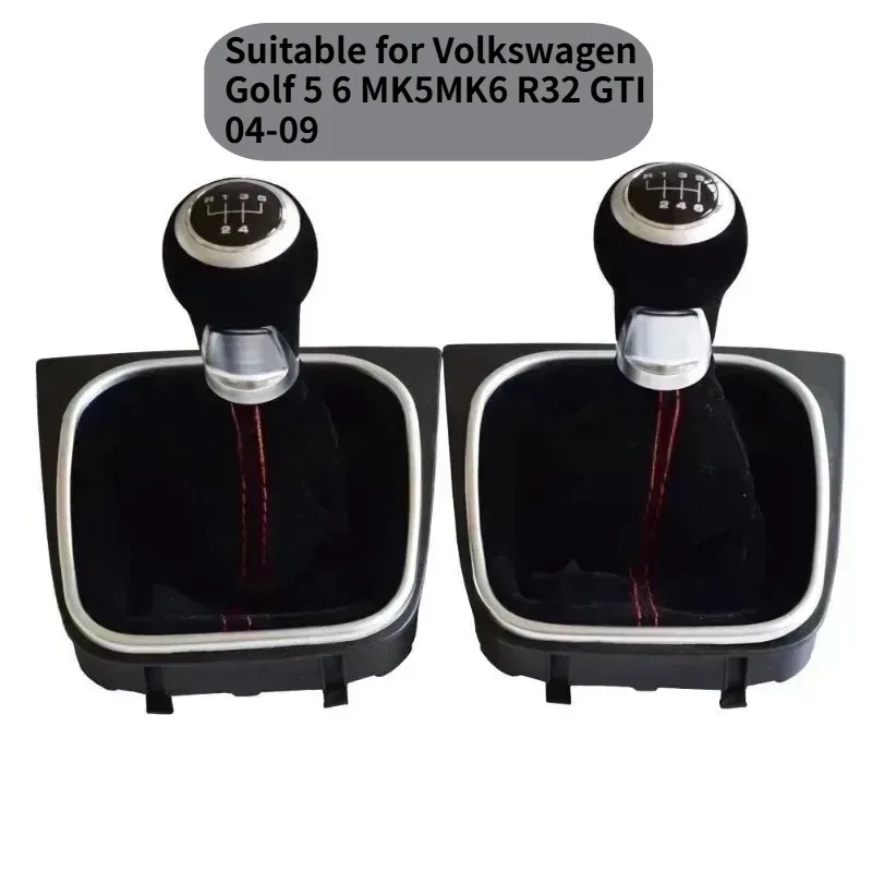 

Manual 5 6 Speed Suede Leather Gear Shift Knob Complete Gaiter Boot for Golf 5 Golf 6 MK5 MK6 R32 GTI 2004-2009