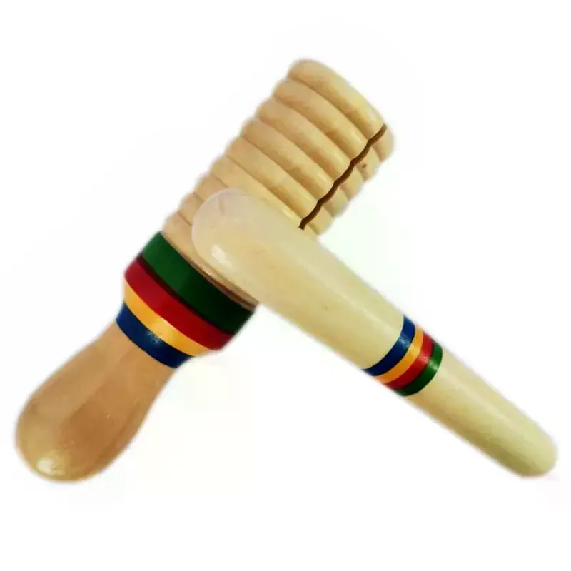 Musical Instruments Wooden Small Single-threaded Ring Percussion Cylinder Croak Frog Kid Educational Parts