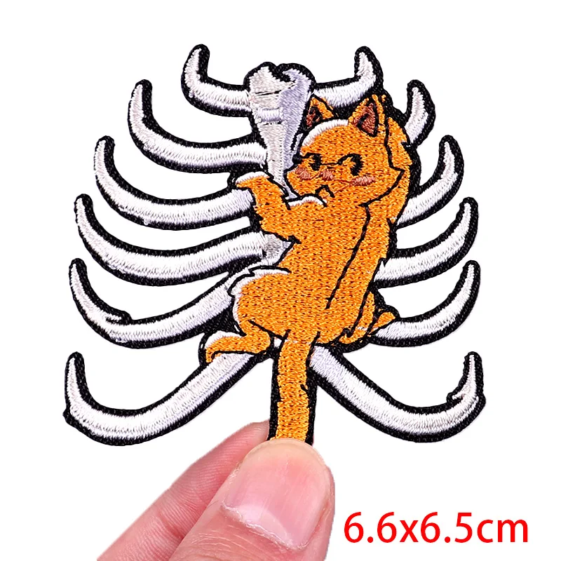 Butterfly Embeoidery Patch Punk Animal Patch Iron On Patches For Clothing Thermoadhesive Patches On Clothes Cat Sun Sew Sticker