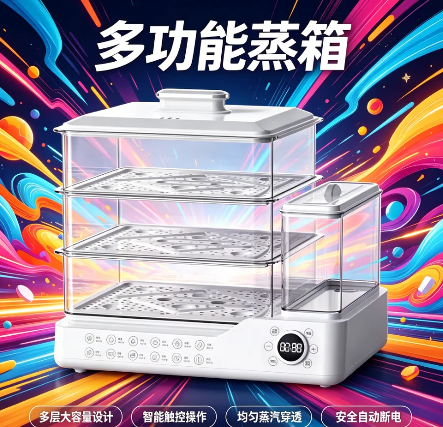 

110V/220V Smart Electric Steamer Stainless Steel External Tank Multifunction Compact Large Capacity LYH2