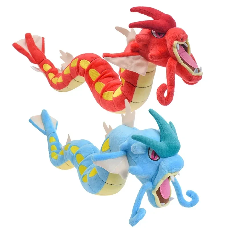 Gyarados brilhantes animais de pelúcia brinquedos 2 estilos redand brilhante azul bonecas colecionáveis macio plushies bonito personagem dos desenhos animados presentes