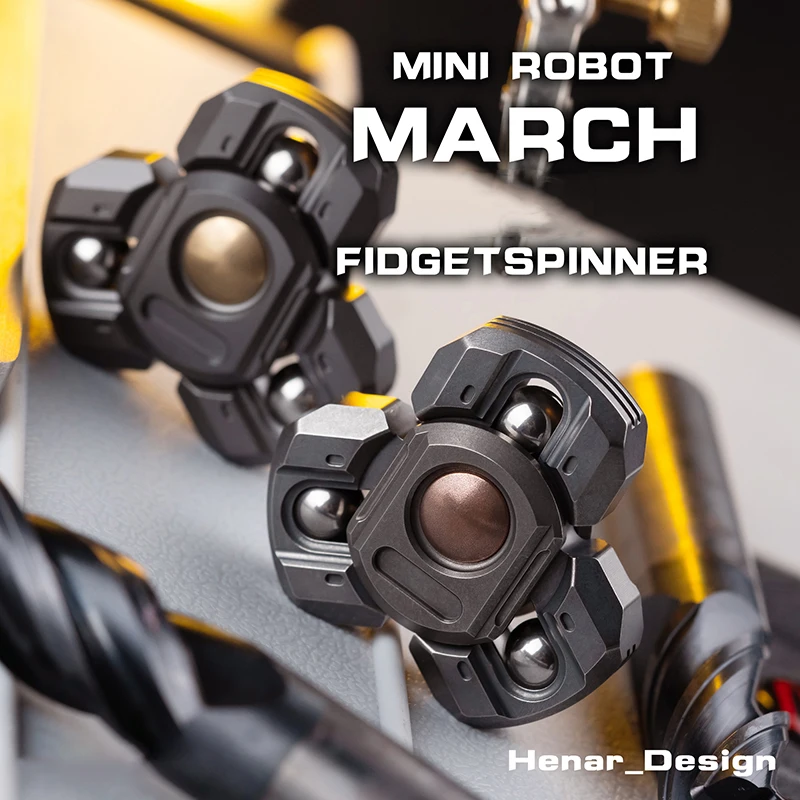 WANWU EDC Fidget Spinner Marching Robot Button Steel Ball Fingertip Gyro Decompression Metal Toys