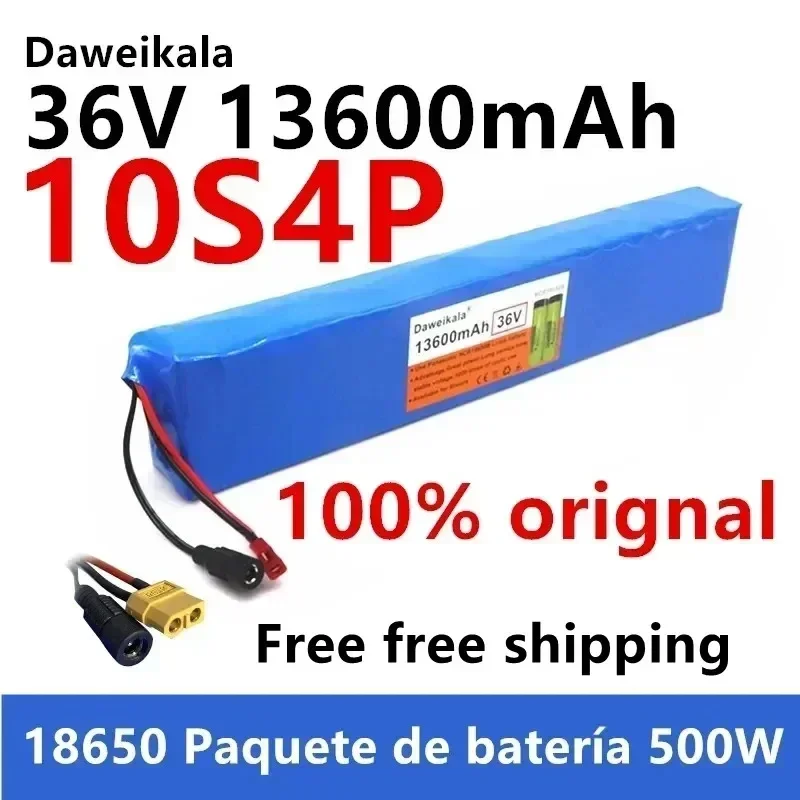 

100% original high-power 18650 battery 36V10S4P 13600mAh battery pack 500W, with BMS