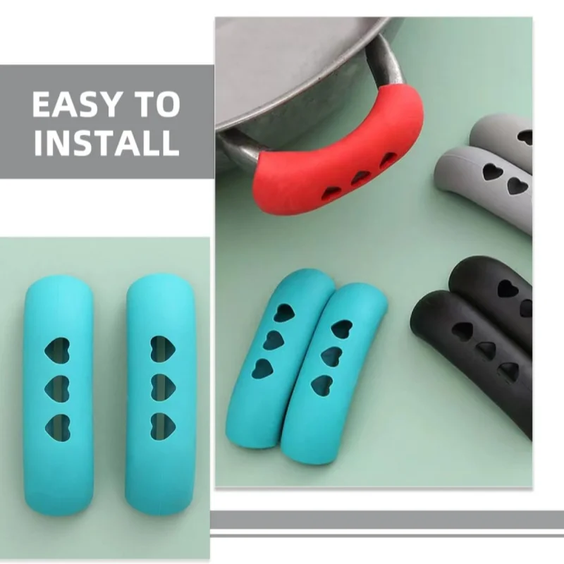 2/4pairs Household Pot Handles Cover wear-resistant steamer handle heat insulation scalding protection case random color
