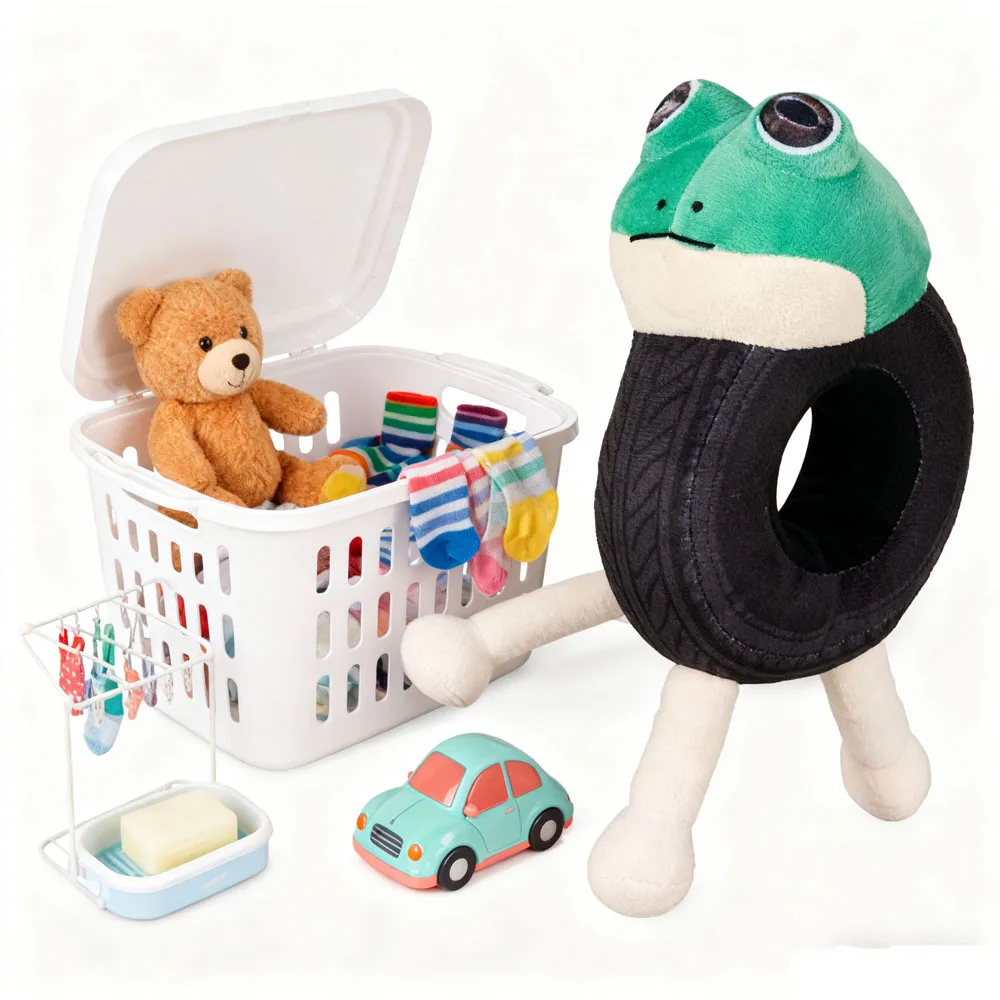 لعبة قطيفة فريدة من نوعها بإطارات الضفدع، حيوان محشو مضحك بعيون كبيرة، لعبة ناعمة مبتكرة للأطفال والأولاد والبنات والمراهقين، #6