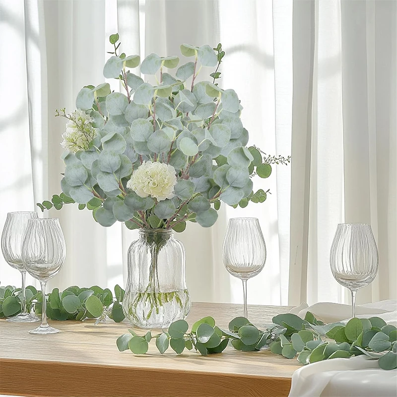 1/3 Stück Eukalyptus-Kunstpflanzenstrauß, grün, 78 cm, gefälschter Pflanzenstiel für Zuhause, Garten, Hochzeit, Tisch, Party-Dekoration, gefälschte Pflanze – Detail 4