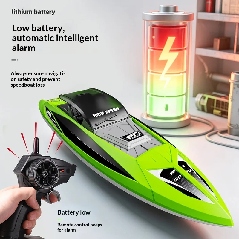 

Lhd Rc Speed Boat 2.4ghz Rechargeable Dual Propeller High Power Racing Boat For Outdoor Water Sports Adult Hobby Toy