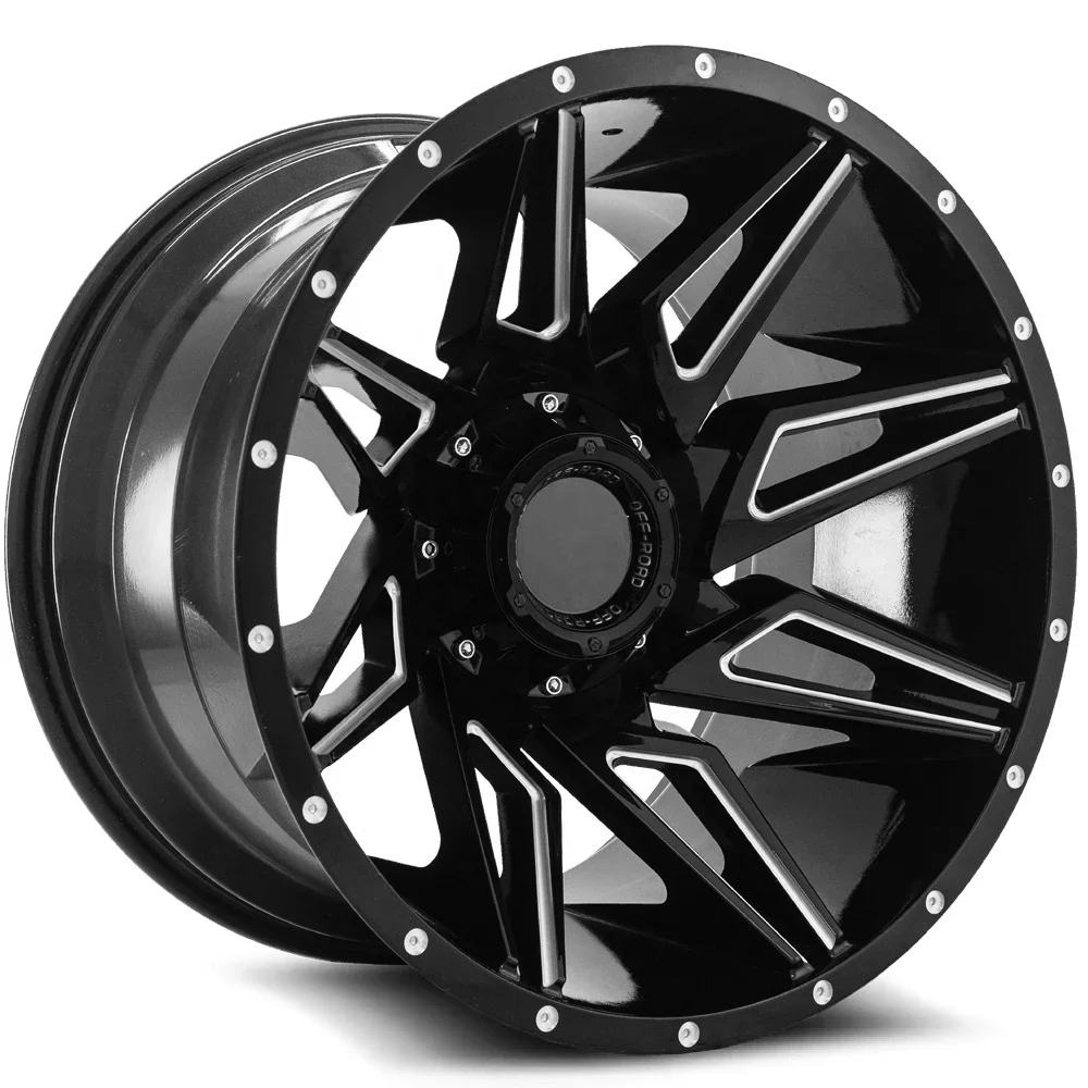 Venda bem personalizada jant 4x4 off-road acabamento preto aro de roda côncavo 17-22 Polegada 6x139.7 6x135 jantes deslocadas negativas para captador e