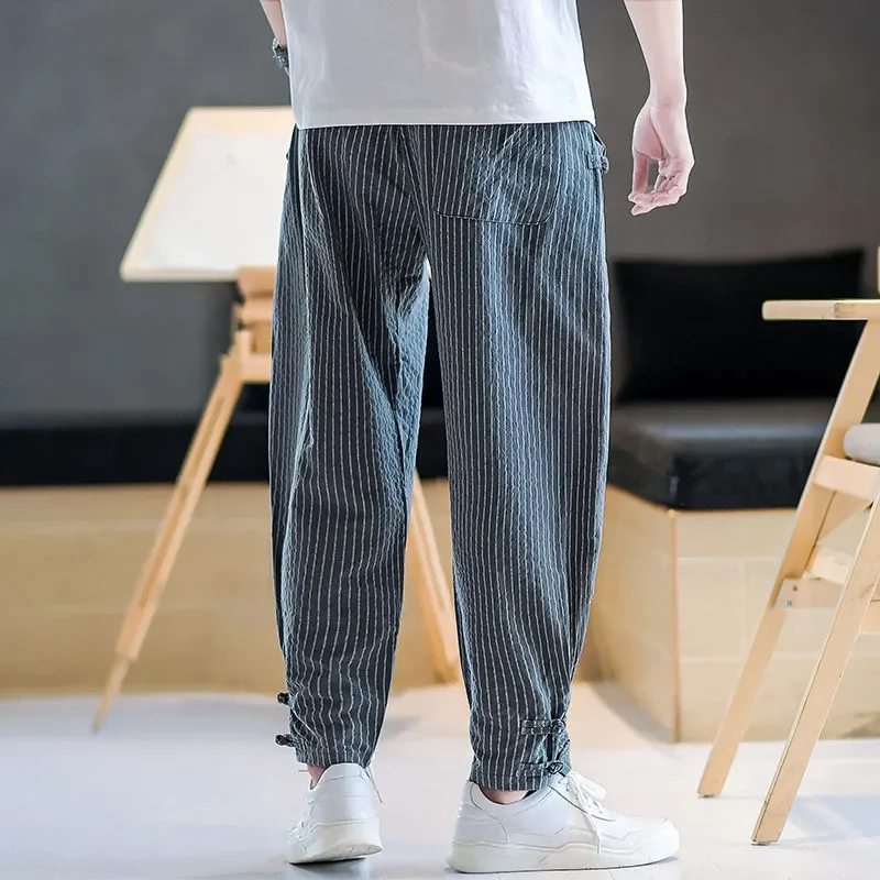 GELITAYIN, pantalones cortos de verano finos de algodón y lino a rayas para hombre, pantalones cortos de talla grande, nueva tendencia, Barato, moda Xxxl, liebre informal para hombre