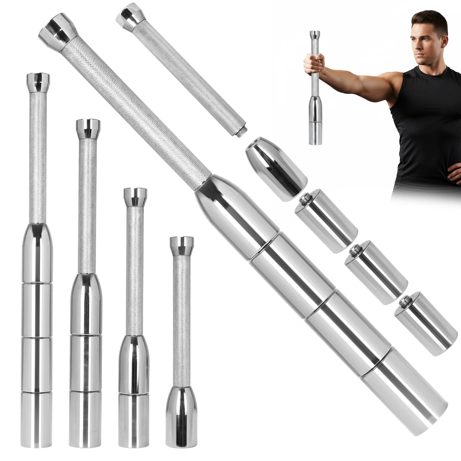 

Adjustable Dumbbell Anti-Slip Strength Training Macebell Clubbell Multi-Purpose for Exercise Grips & Forearms Workouts