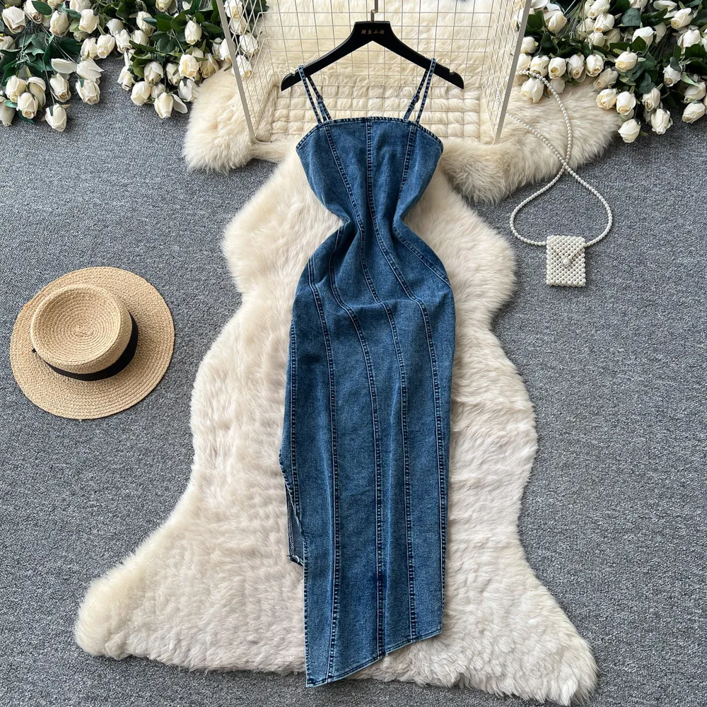 zara denim strapless dress ZARA. dress. TM – Hibuy market Fitted denim blue maxi dress
