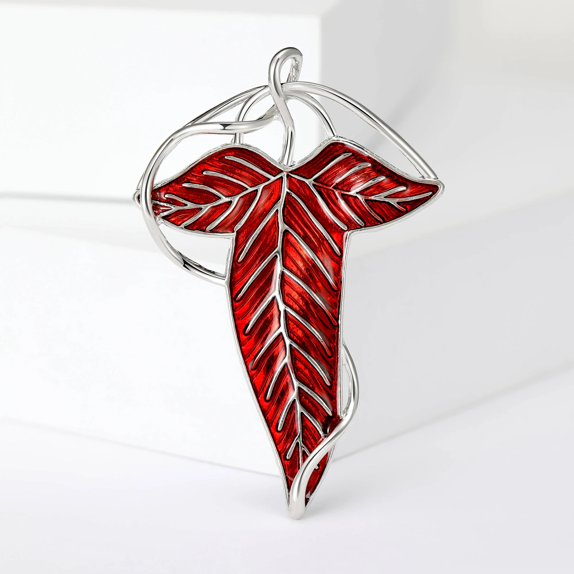 Beaut&Berry Enamel Green Leaf Brooches for Women Unisex 5-Color Plant Pins Metal Border Casual Accessories Gifts
