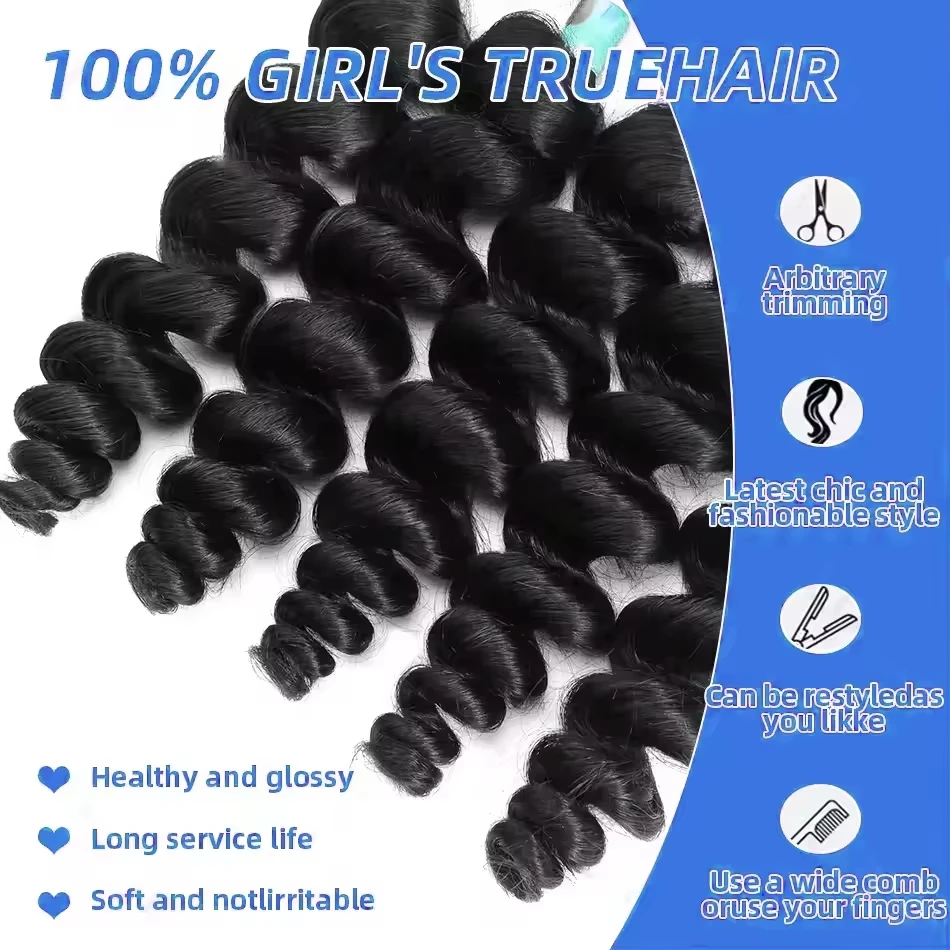 Lose Welle 20 30 Zoll langes indisches rohes Echthaar Bündel 3/4 PCS Echthaar Bundles Extensions 12A natürliche schwarze Remy Haarwebart